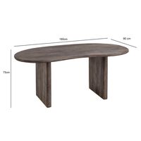 Schreibtisch FineBuy Computertisch 180 cm Massivholz Bürotisch Nierenform – Ansicht 3