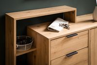 Schuhschrank FineBuy Schuhkipper Garderobe Eiche 110 cm Schuhkommode Flurschrank – Ansicht 4