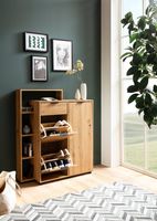 Schuhschrank FineBuy Schuhkipper Garderobe Eiche 110 cm Schuhkommode Flurschrank – Ansicht 5