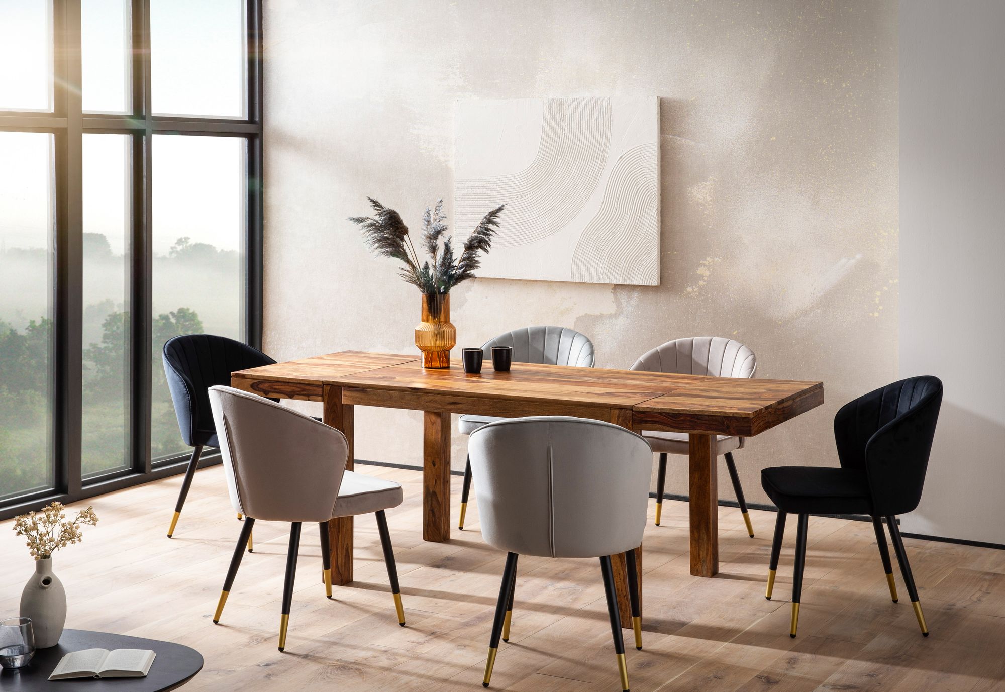 FineBuy Esszimmertisch 120 - 200 cm Sheesham Massivholz Zeitlos, Küchentisch Verlängerbar, Speisetisch Groß Rechteckig Schlicht, Holztisch Esszimmer | Farbe: Braun FineBuy Esszimmertisch 120 - 200 cm Sheesham Massivholz Zeitlos, Küchentisch Verlängerbar, Speisetisch Groß Rechteckig Schlicht, Holztisch Esszimmer | Farbe: Braun