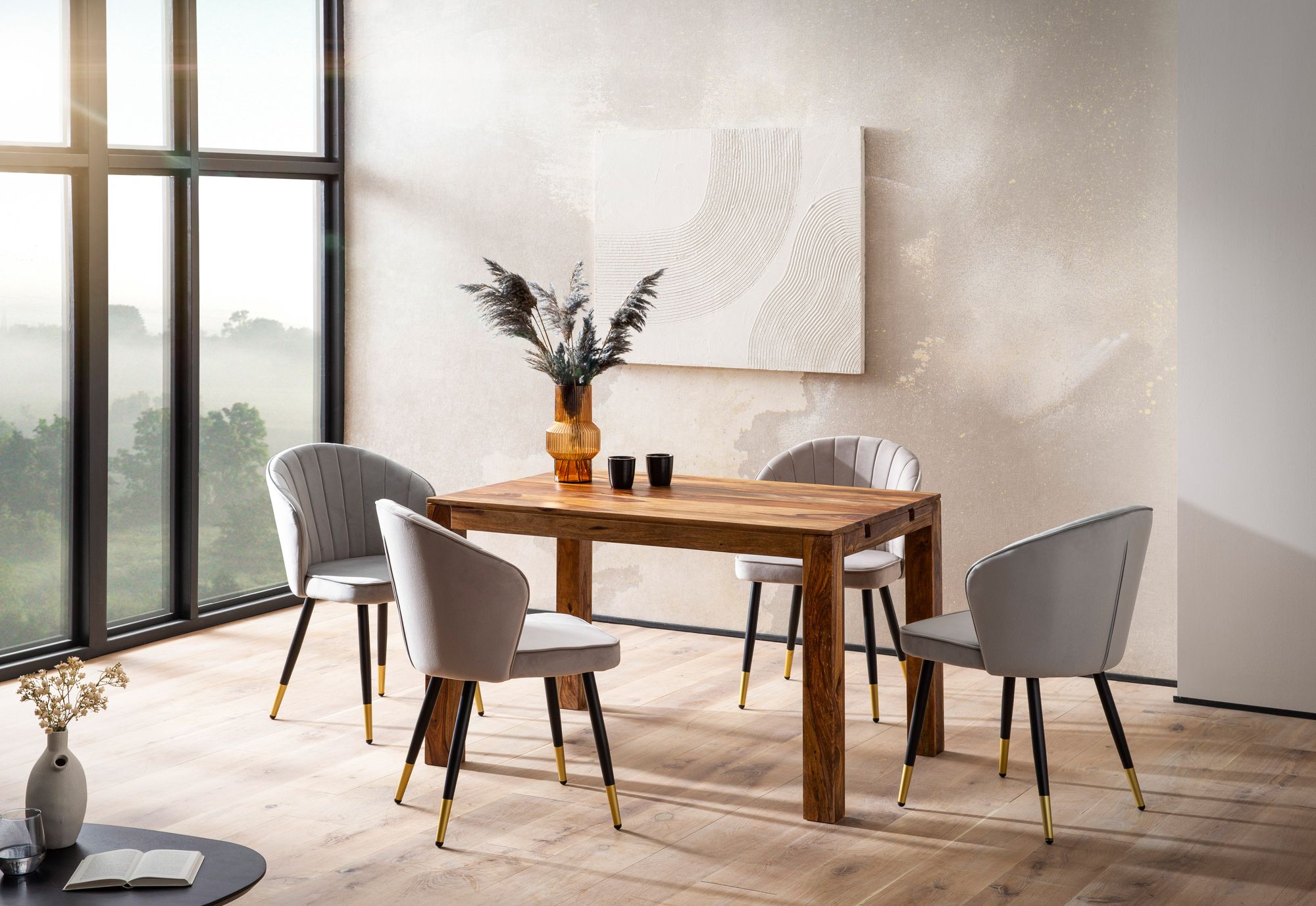 FineBuy Esszimmertisch 120 - 200 cm Sheesham Massivholz Zeitlos, Küchentisch Verlängerbar, Speisetisch Groß Rechteckig Schlicht, Holztisch Esszimmer | Farbe: Braun FineBuy Esszimmertisch 120 - 200 cm Sheesham Massivholz Zeitlos, Küchentisch Verlängerbar, Speisetisch Groß Rechteckig Schlicht, Holztisch Esszimmer | Farbe: Braun