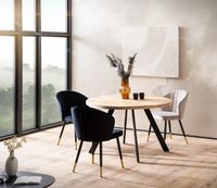 Esszimmertisch FineBuy Esstisch 120 cm Mango Holz Massiv Küchentisch Rund Modern – Ansicht 2