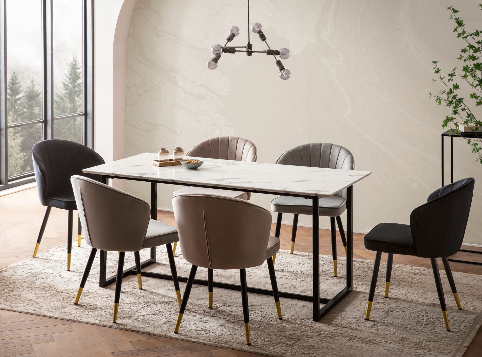 FineBuy Esszimmertisch 120x60x76 cm Küchentisch Weiß in Marmor-Optik Modern, Esstisch Klein, Speisetisch Rechteckig, Tisch Esszimmer mit Metallbeinen | Farbe: Weiß FineBuy Esszimmertisch 120x60x76 cm Küchentisch Weiß in Marmor-Optik Modern, Esstisch Klein, Speisetisch Rechteckig, Tisch Esszimmer mit Metallbeinen | Farbe: Weiß