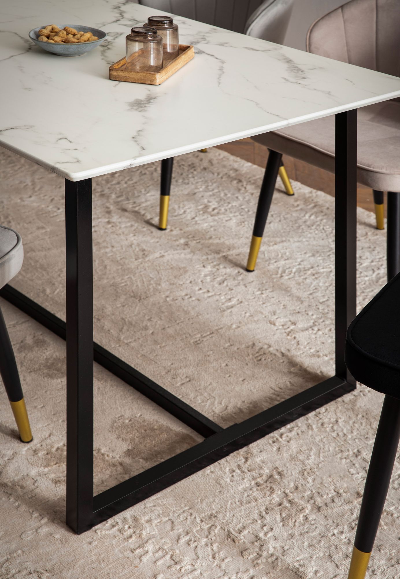 FineBuy Esszimmertisch 120x60x76 cm Küchentisch Weiß in Marmor-Optik Modern, Esstisch Klein, Speisetisch Rechteckig, Tisch Esszimmer mit Metallbeinen | Farbe: Weiß FineBuy Esszimmertisch 120x60x76 cm Küchentisch Weiß in Marmor-Optik Modern, Esstisch Klein, Speisetisch Rechteckig, Tisch Esszimmer mit Metallbeinen | Farbe: Weiß