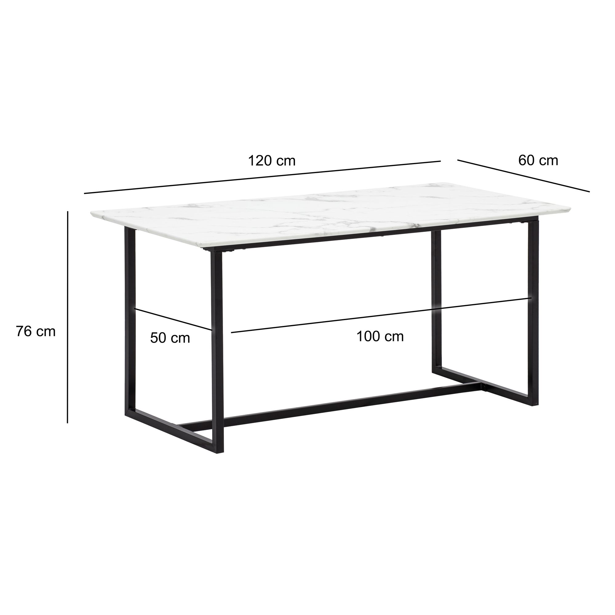 FineBuy Esszimmertisch 120x60x76 cm Küchentisch Weiß in Marmor-Optik Modern, Esstisch Klein, Speisetisch Rechteckig, Tisch Esszimmer mit Metallbeinen | Farbe: Weiß FineBuy Esszimmertisch 120x60x76 cm Küchentisch Weiß in Marmor-Optik Modern, Esstisch Klein, Speisetisch Rechteckig, Tisch Esszimmer mit Metallbeinen | Farbe: Weiß