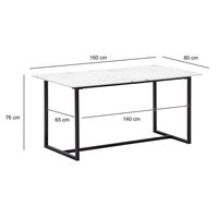 Esszimmertisch FineBuy Marmor Optik Weiß Esstisch Küchentisch Tisch Esszimmer – Ansicht 3