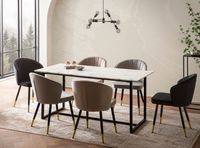 Esszimmertisch FineBuy Marmor Optik Weiß Esstisch Küchentisch Tisch Esszimmer – Ansicht 2