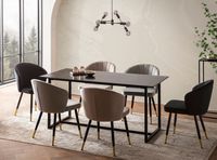 Esszimmertisch FineBuy Marmor Optik Schwarz Esstisch Küchentisch Tisch Esszimmer – Ansicht 2