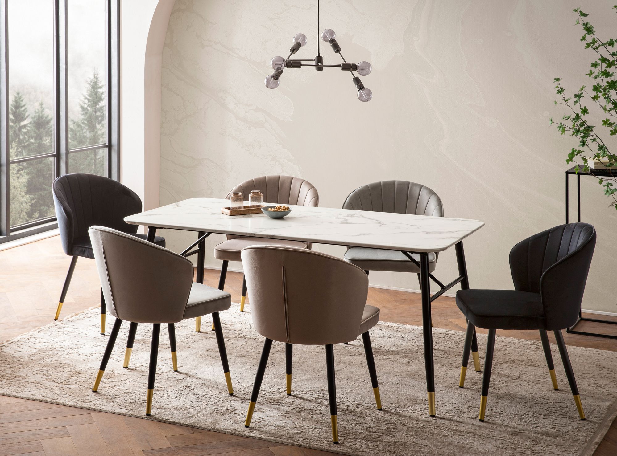 FineBuy Esszimmertisch Weiß Esstisch in Marmor-Optik Modern, Küchentisch mit Metallbeinen, Speisetisch Rechteckig, Tisch Esszimmer | Farbe: Weiß FineBuy Esszimmertisch Weiß Esstisch in Marmor-Optik Modern, Küchentisch mit Metallbeinen, Speisetisch Rechteckig, Tisch Esszimmer | Farbe: Weiß