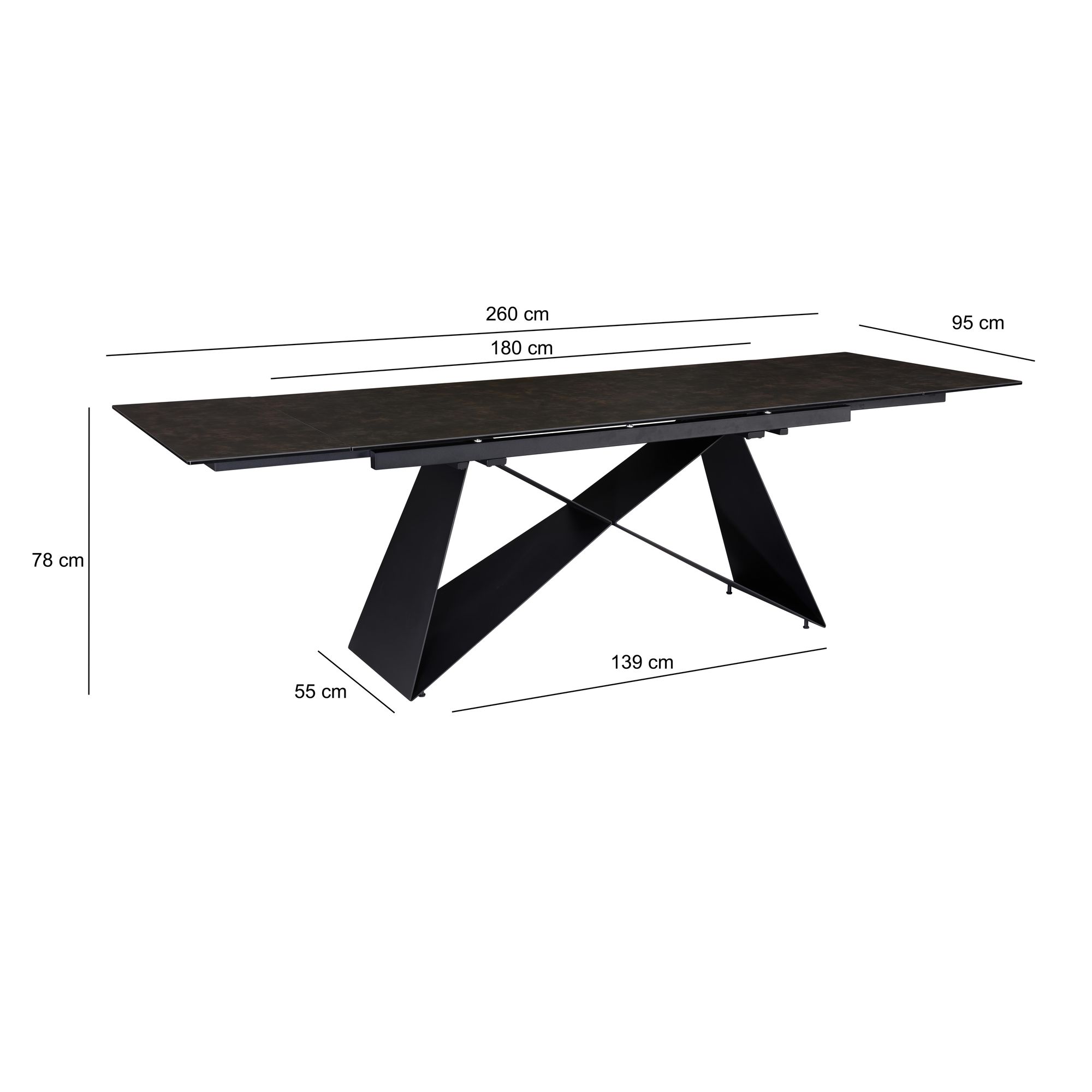 Esstisch FineBuy Esszimmertisch 180 - 260 cm Ausziehbar Keramik Keramiktisch – Ansicht 3
