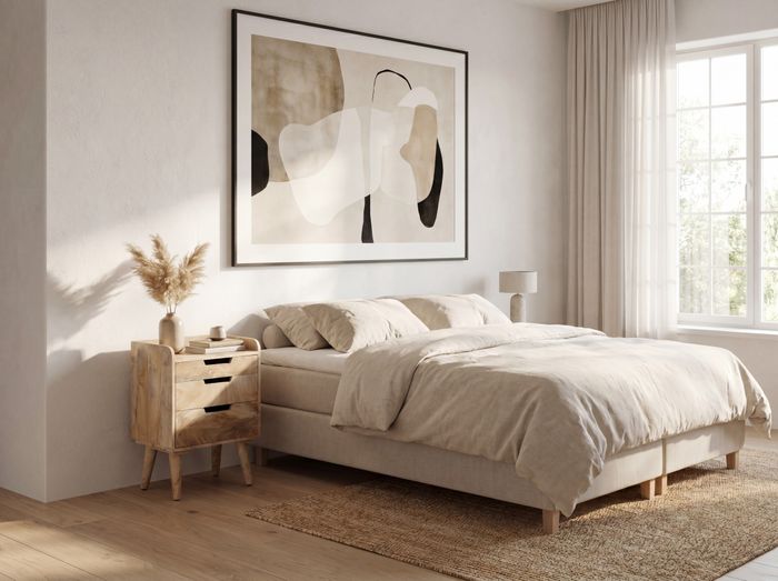 FineBuy Nachttisch aus Mango Massivholz mit 3 Schubladen & Ablage – Nachtschrank ideal für Boxspringbetten, Nachtkonsole im Natur Design – Nachtkästchen 45x33x63 cm