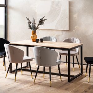 Esszimmertisch FineBuy Esstisch Akazie Holz Massiv Metall Küchentisch Loft