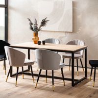Esszimmertisch FineBuy Esstisch Akazie Holz Massiv Metall Küchentisch Loft – Ansicht 1