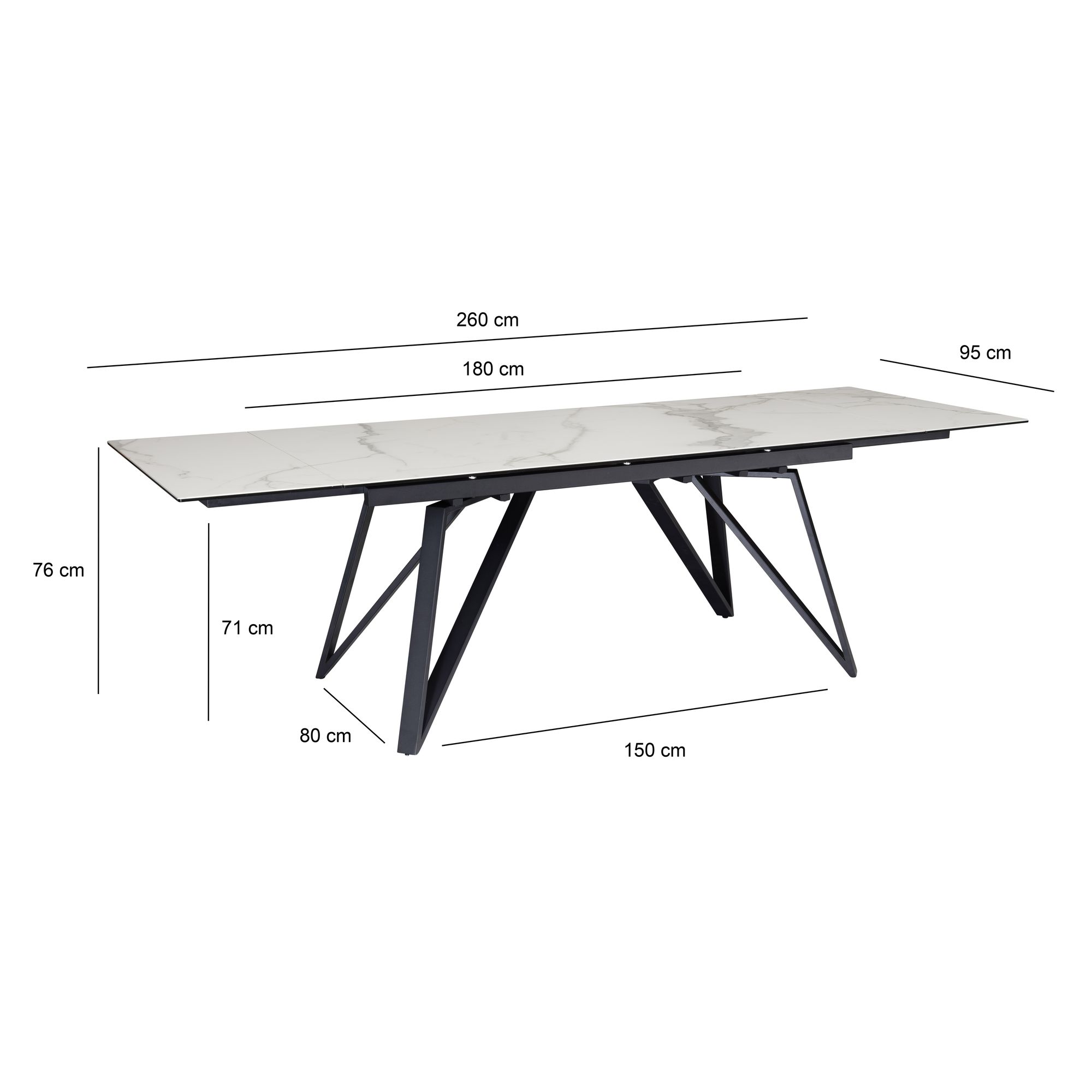 Esstisch FineBuy Esszimmertisch 180 - 260 cm Ausziehbar Keramik Keramiktisch – Ansicht 3