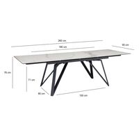 Esstisch FineBuy Esszimmertisch 180 - 260 cm Ausziehbar Keramik Keramiktisch – Ansicht 3