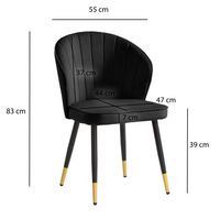 Esszimmerstuhl FineBuy Küchenstuhl 2er Set Samt Stuhl Skandinavisch Schalenstuhl – Ansicht 3