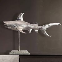 Deko Hai FineBuy 70 cm Aluminium Wohndeko Design Dekoration Maritim Modern Alu – Ansicht 1