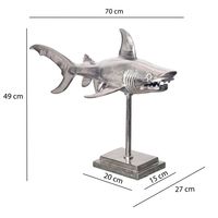 Deko Hai FineBuy 70 cm Aluminium Wohndeko Design Dekoration Maritim Modern Alu – Ansicht 3