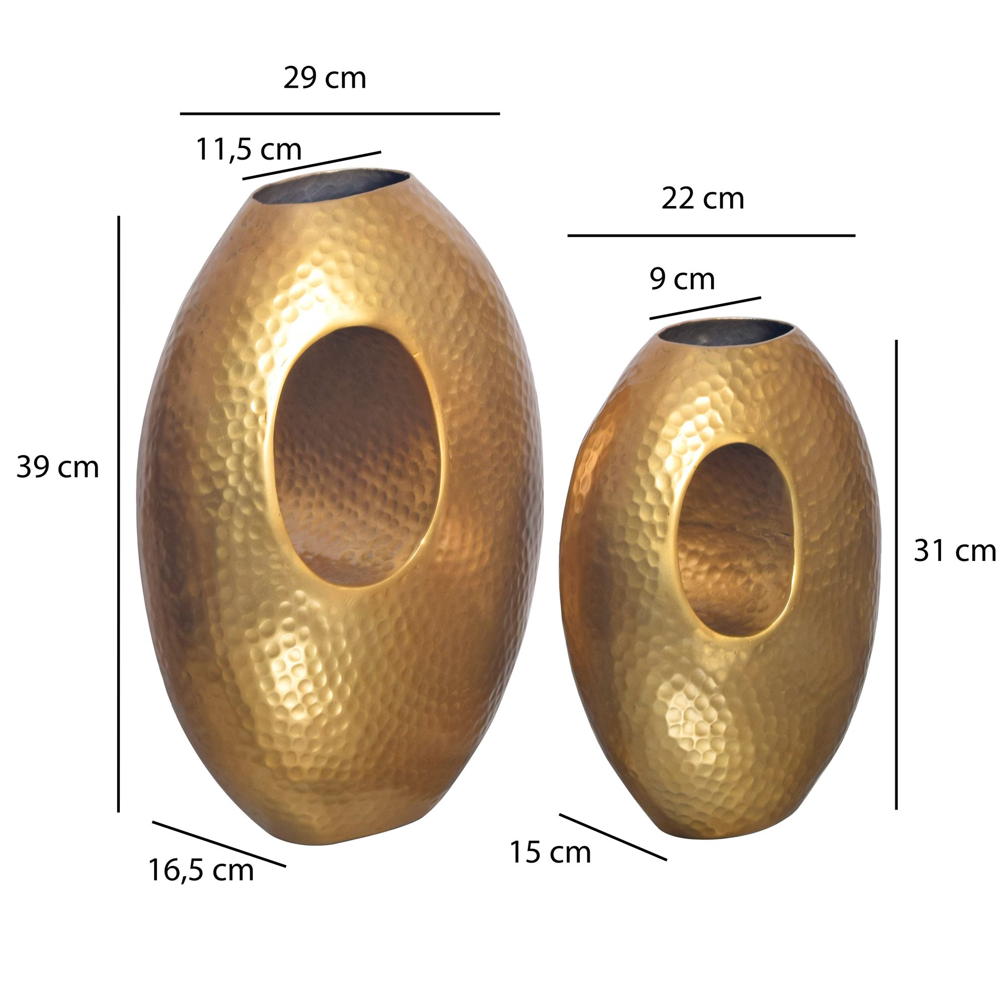 FineBuy Deko Vase 2er Set Aluminium mit Tragegriff Blumenvase Modern, Hammerschlag Dekovase 2-teilig für Blumen, Alu Tischvase Handgefertigt | Farbe: Silber FineBuy Deko Vase 2er Set Aluminium mit Tragegriff Blumenvase Modern, Hammerschlag Dekovase 2-teilig für Blumen, Alu Tischvase Handgefertigt | Farbe: Silber