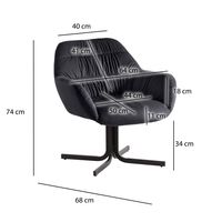 Loungesessel FineBuy Clubsessel Samt Metall Cocktailsessel Schalenstuhl Armlehne – Ansicht 2