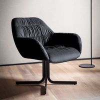 Loungesessel FineBuy Clubsessel Samt Metall Cocktailsessel Schalenstuhl Armlehne – Ansicht 1