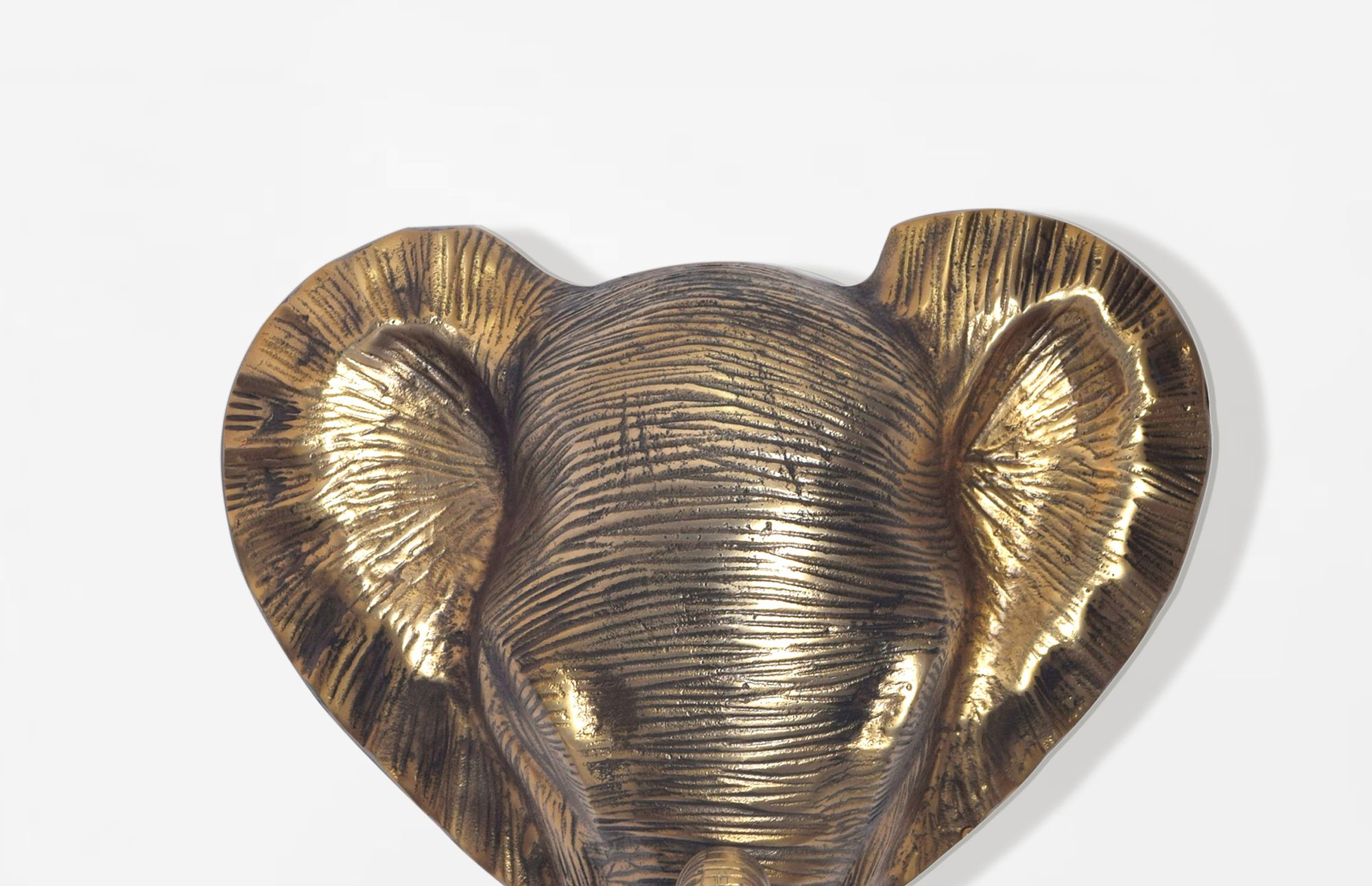 FineBuy Wanddeko Elefant Aluminium Gold Afrika 41 cm Tierkopf, Design Wanddekoration Metall Deko Alu Modern, Wohndeko Exotisch, Wandskulptur Dekoration Wohnaccessoire | Farbe: Gold