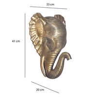 Wanddeko FineBuy Wohndeko Elefant 41 cm Aluminium Gold Afrika Dekoration Modern – Ansicht 3