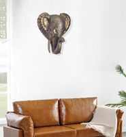 Wanddeko FineBuy Wohndeko Elefant 41 cm Aluminium Gold Afrika Dekoration Modern – Ansicht 5