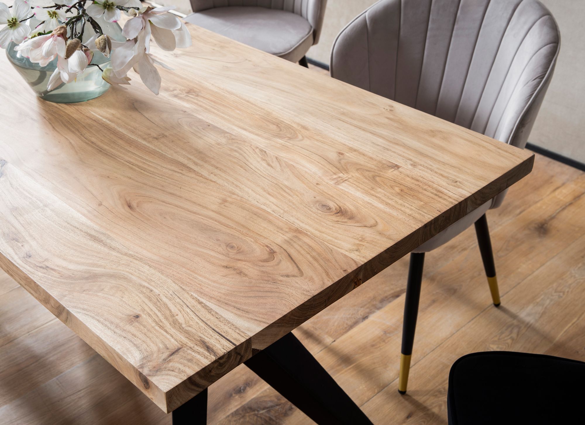 FineBuy Esszimmertisch Akazie Massivholz Metall Esstisch Loft-Style, Küchentisch mit Metallbeinen, Holztisch Industrial Groß, Speisetisch Esszimmer Rechteckig | Farbe: Braun FineBuy Esszimmertisch Akazie Massivholz Metall Esstisch Loft-Style, Küchentisch mit Metallbeinen, Holztisch Industrial Groß, Speisetisch Esszimmer Rechteckig | Farbe: Braun