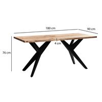 Esszimmertisch FineBuy Küchentisch Akazie Holz Massiv Esstisch Loft Groß Modern – Ansicht 3