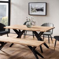 Esszimmertisch FineBuy Küchentisch Akazie Holz Massiv Esstisch Loft Groß Modern – Ansicht 1