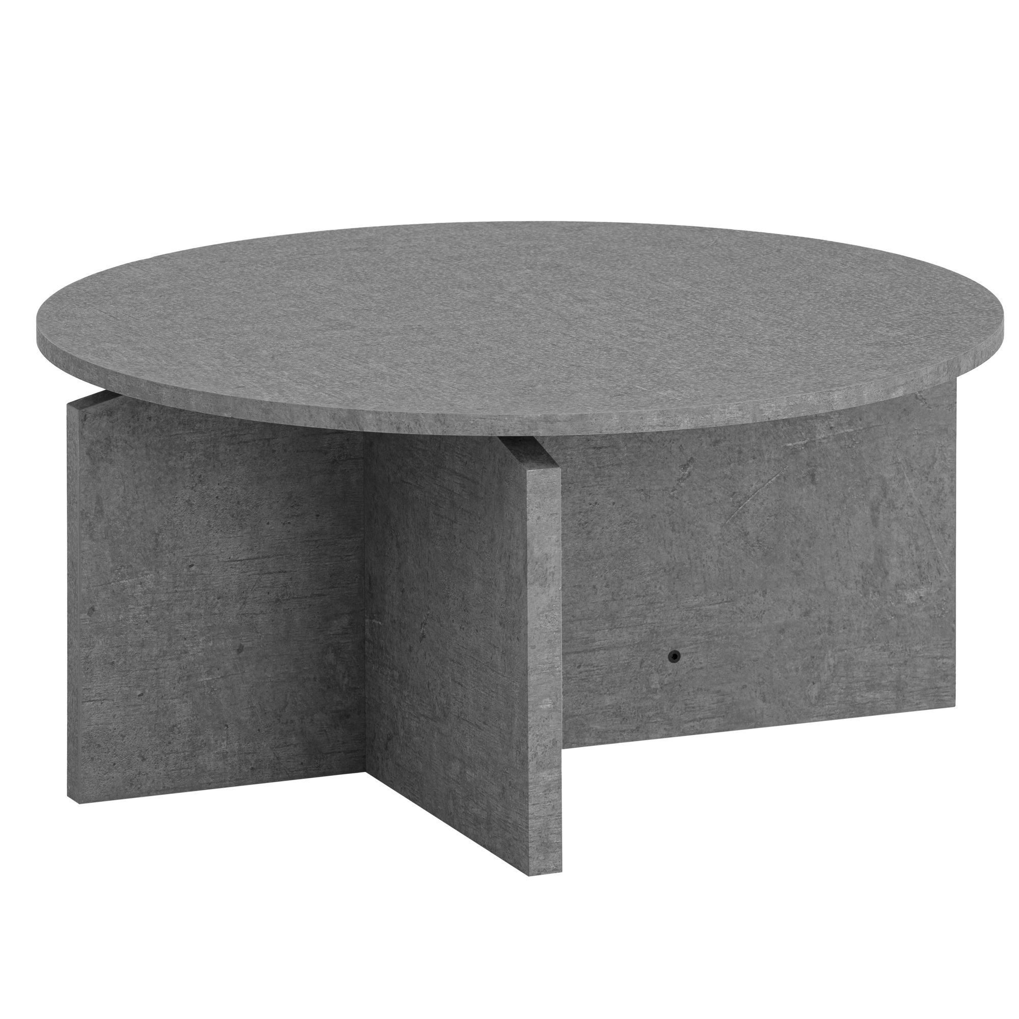 FineBuy Couchtisch 70x70x33 cm Sofatisch Modern, Design Wohnzimmertisch Rund, Loungetisch Groß, Kaffeetisch Beistelltisch | Farbe: Grau