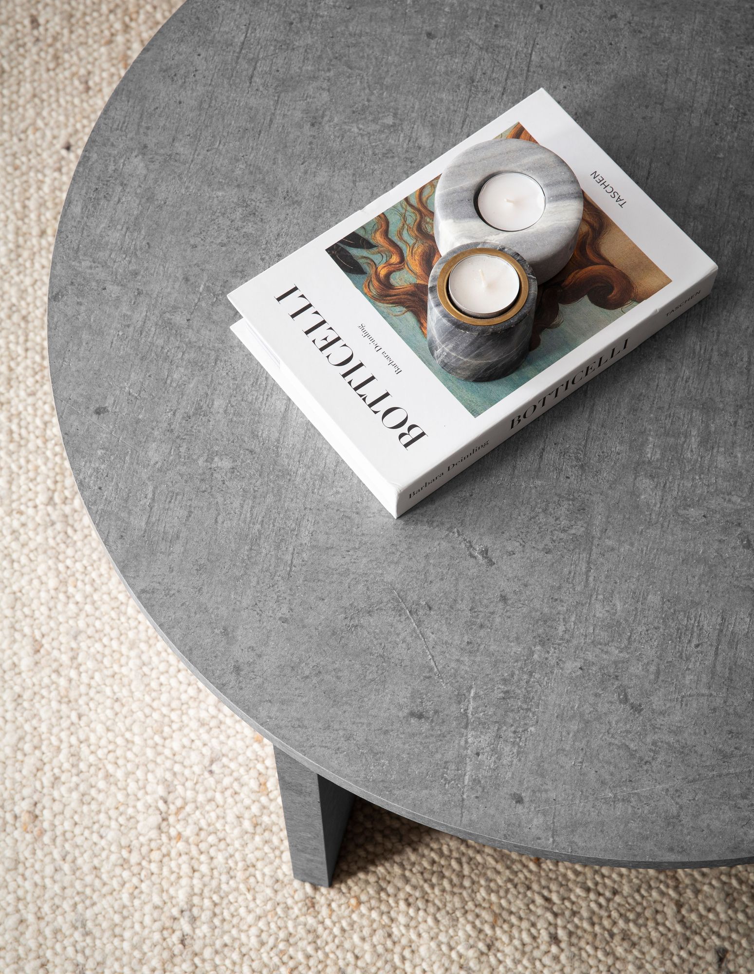 FineBuy Couchtisch 70x70x33 cm Sofatisch Modern, Design Wohnzimmertisch Rund, Loungetisch Groß, Kaffeetisch Beistelltisch | Farbe: Grau