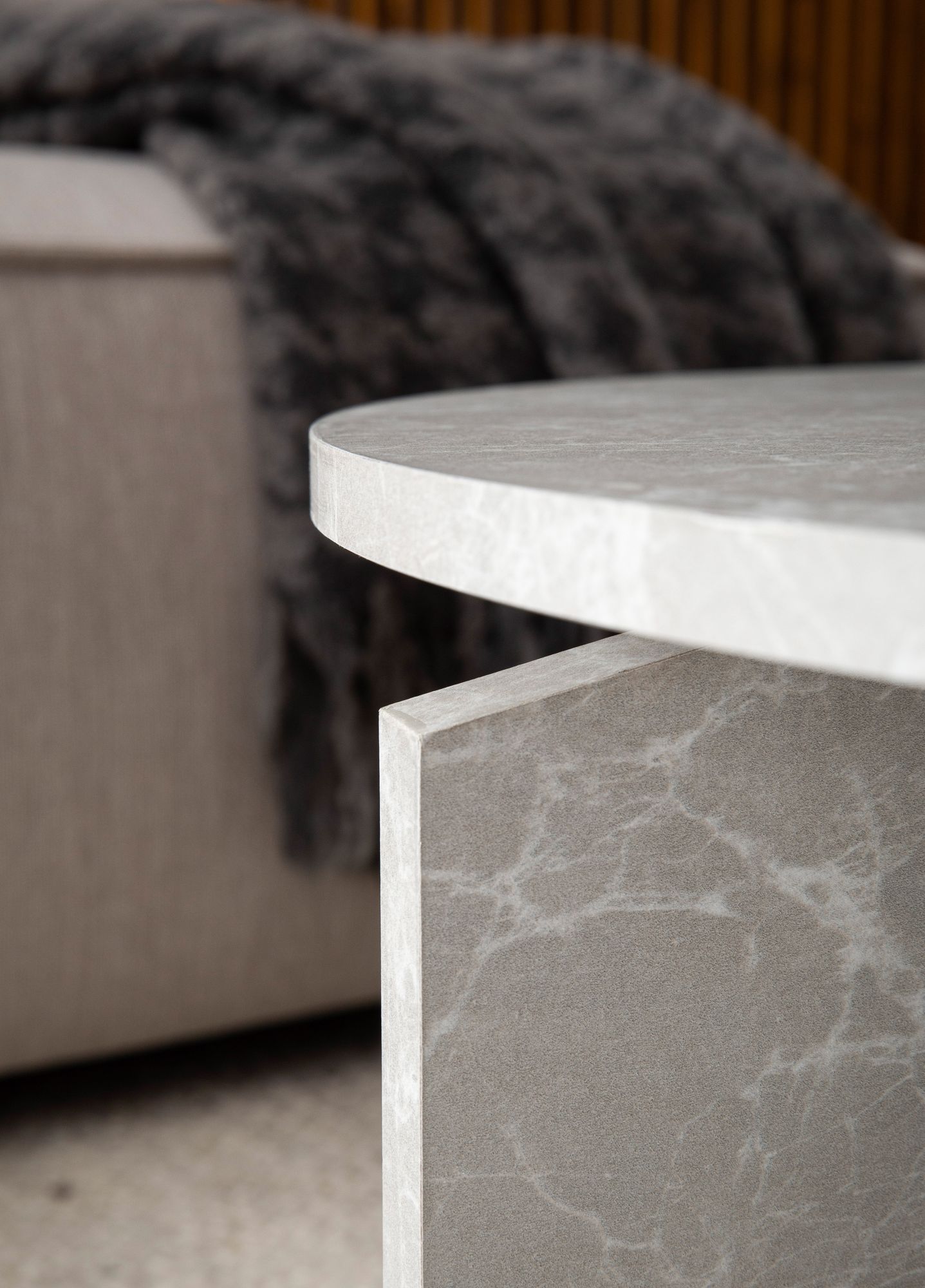 FineBuy Couchtisch 70x70x33 cm Sofatisch Modern, Design Wohnzimmertisch Rund, Loungetisch Groß, Kaffeetisch Beistelltisch | Farbe: Grau