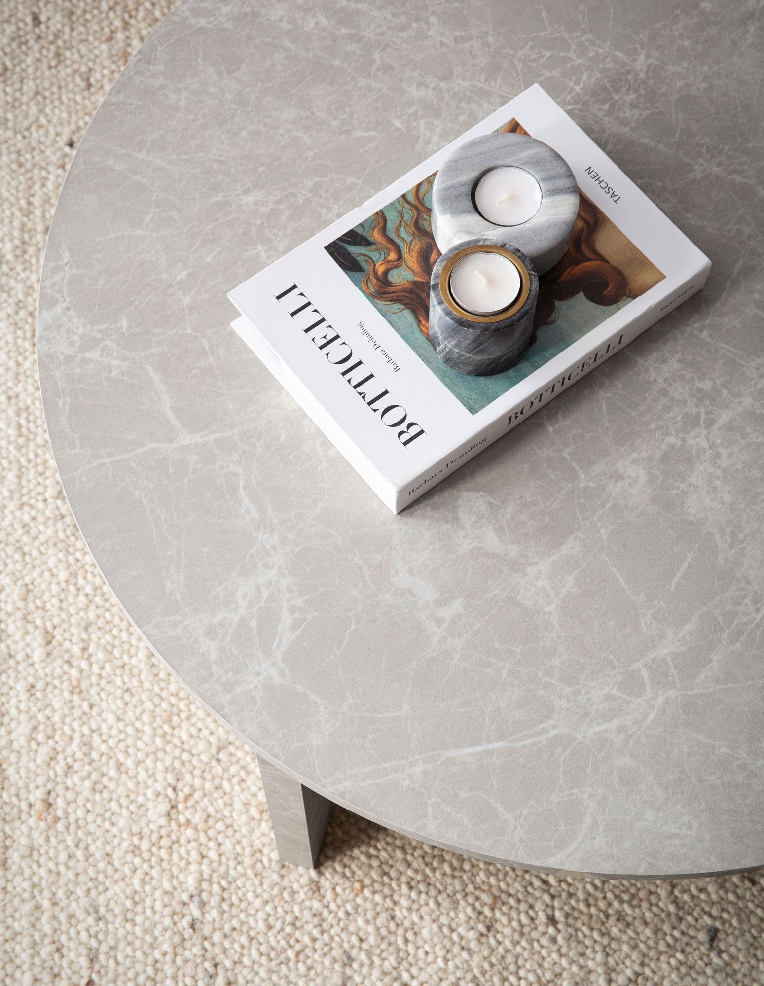 FineBuy Couchtisch 70x70x33 cm Sofatisch Modern, Design Wohnzimmertisch Rund, Loungetisch Groß, Kaffeetisch Beistelltisch | Farbe: Grau