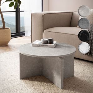 FineBuy Couchtisch 60x60x33 cm Sofatisch Modern, Design Wohnzimmertisch Rund, Loungetisch Klein, Kaffeetisch Beistelltisch