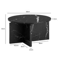 Couchtisch FineBuy 60 cm Wohnzimmertisch Sofatisch Rund Klein Kaffeetisch Modern – Ansicht 3