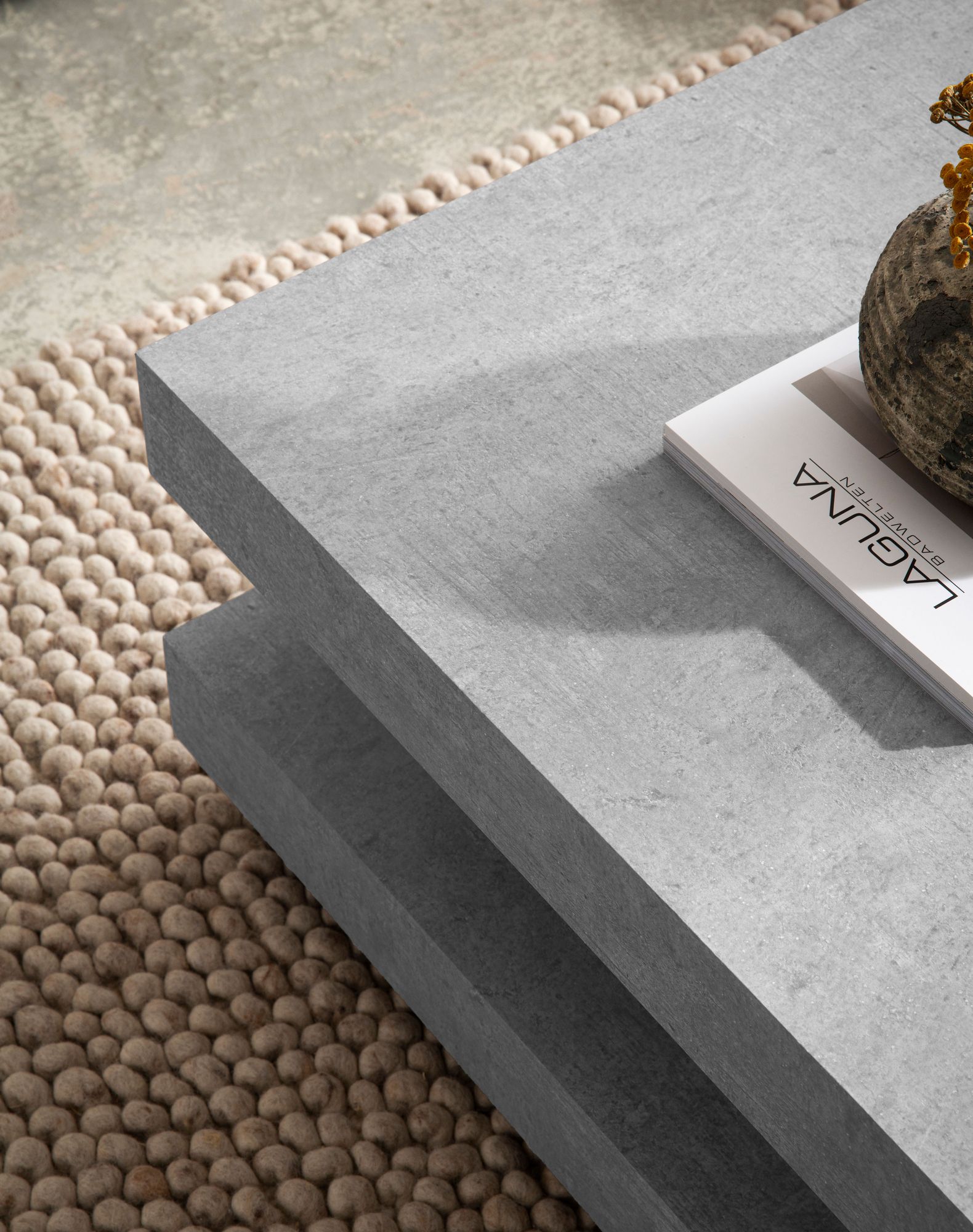 FineBuy Couchtisch 60x60x34 cm Sofatisch Modern, Design Wohnzimmertisch mit Stauraum Quadratisch, Loungetisch Klein, Kaffeetisch | Farbe: Beige