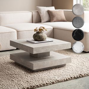 FineBuy Couchtisch 60x60x34 cm Sofatisch Modern, Design Wohnzimmertisch mit Stauraum Quadratisch, Loungetisch Klein, Kaffeetisch