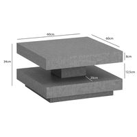 Couchtisch FineBuy 60 cm Wohnzimmertisch Sofatisch Quadratisch Klein Kaffeetisch – Ansicht 3