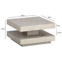 Couchtisch FineBuy 60 cm Wohnzimmertisch Sofatisch Quadratisch Klein Kaffeetisch – Ansicht 3