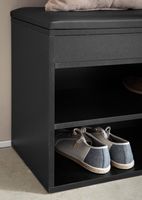 Schuhbank FineBuy Garderobenbank 104 cm Sitzbank Kunstleder Flurbank Schwarz – Ansicht 5