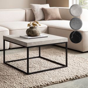 FineBuy Couchtisch 60x60x38 cm Sofatisch Modern, Design Wohnzimmertisch Quadratisch, Lounge Sofatisch, Kaffeetisch Metallbeine Klein