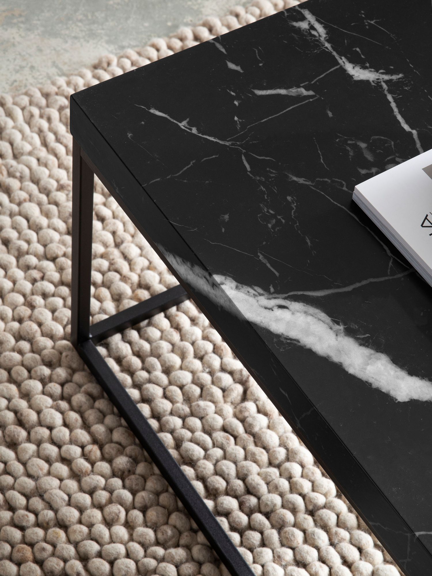 FineBuy Couchtisch 120x60x38 cm Sofatisch Modern, Design Wohnzimmertisch Rechteckig, Loungetisch Groß, Kaffeetisch Metallbeine | Farbe: Beige