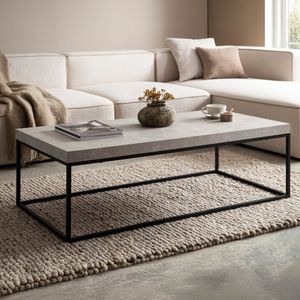 SV107252 FineBuy Couchtisch 120x60x38 cm Sofatisch Modern, Design Wohnzimmertisch Rechteckig, Lounge Sofatisch, Kaffeetisch Metallbeine Groß