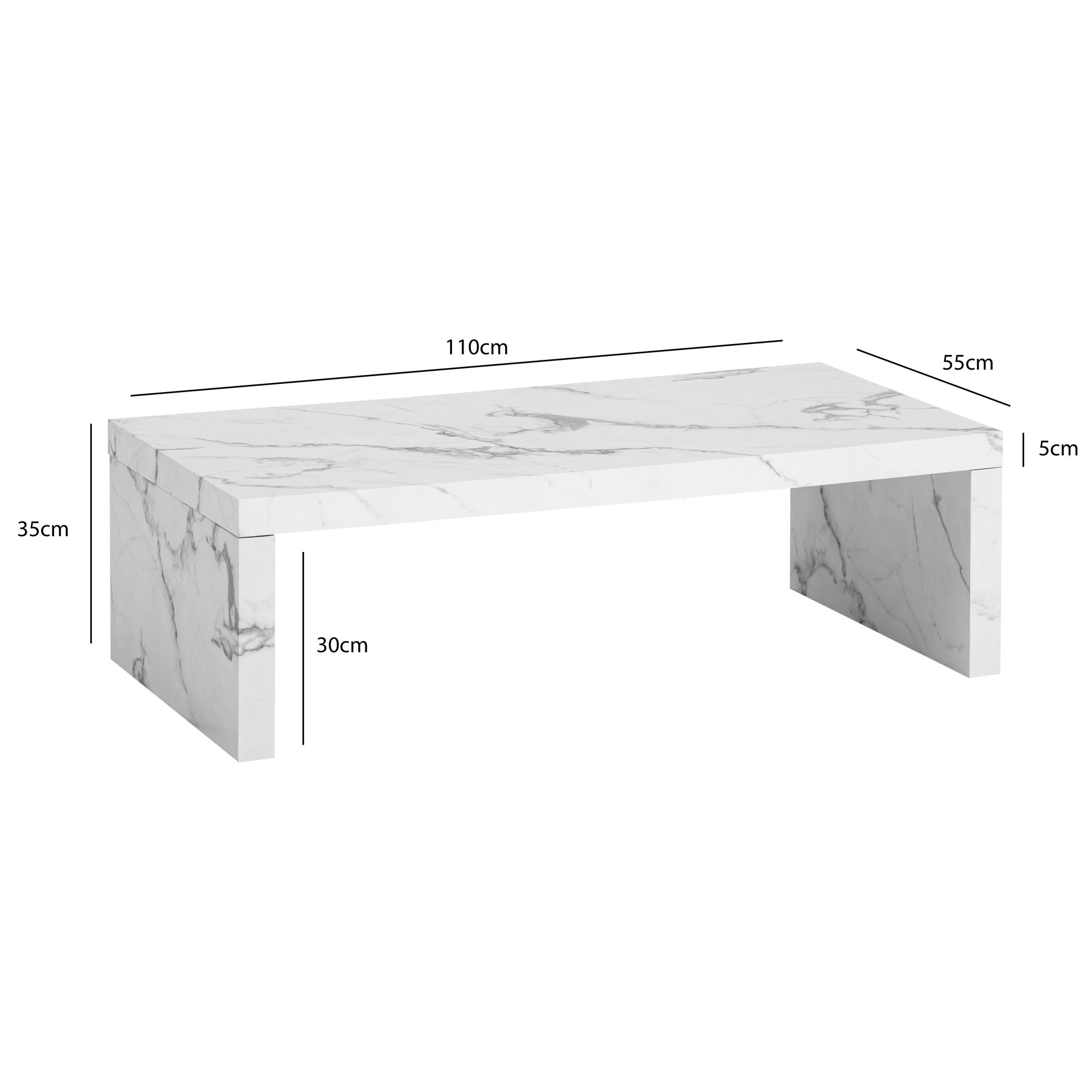 FineBuy Couchtisch 110x55x35 cm Sofatisch Zeitlos, Design Wohnzimmertisch Rechteckig, Loungetisch Schlicht, Kaffeetisch Groß | Farbe: Grau