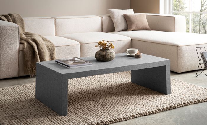 FineBuy Couchtisch 110x55x35 cm Sofatisch Zeitlos, Design Wohnzimmertisch Rechteckig, Lounge Sofatisch Schlicht, Kaffeetisch Groß