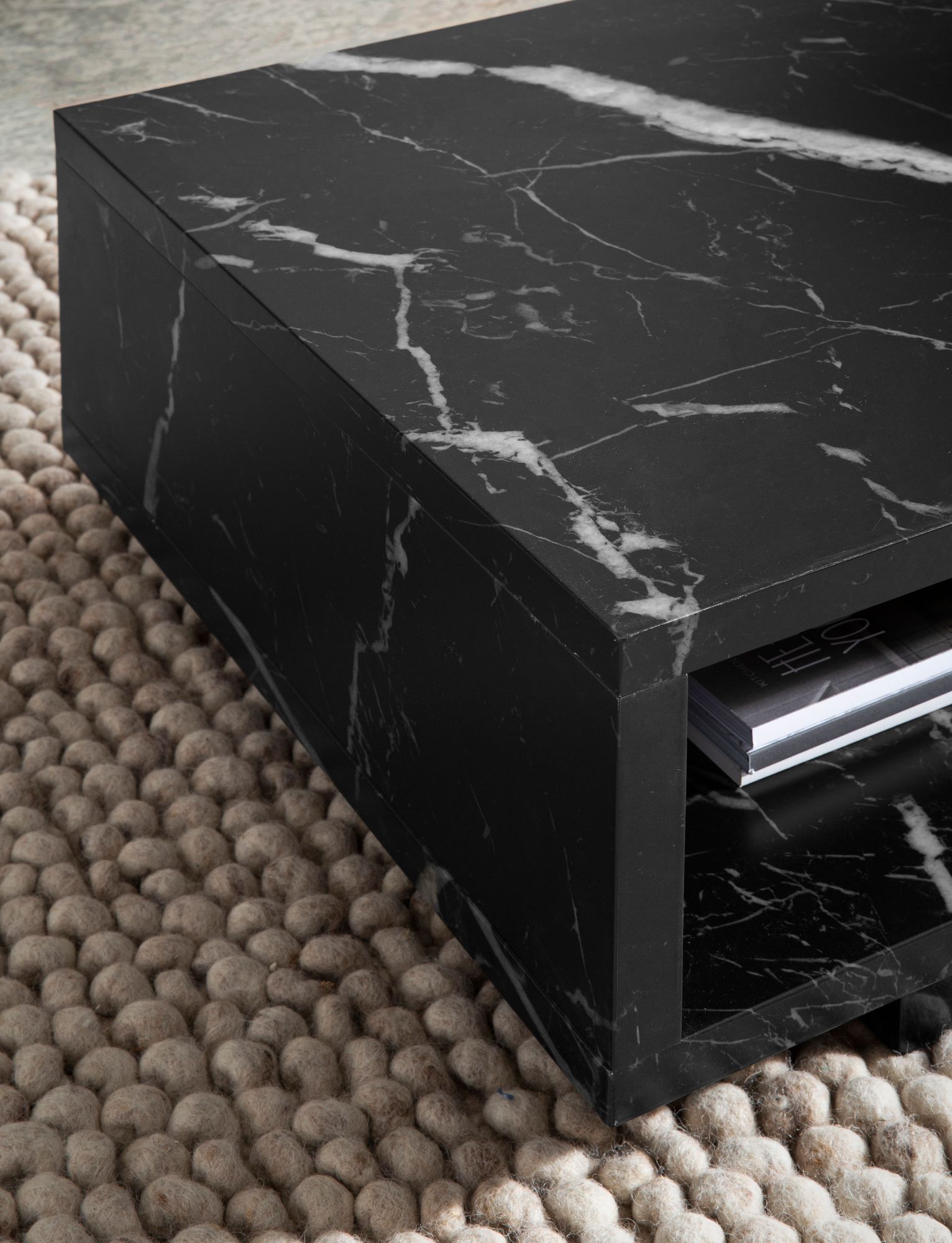 FineBuy Couchtisch 100x50x25 cm Sofatisch Modern, Design Wohnzimmertisch Rechteckig mit Stauraum, Loungetisch Schlicht, Kaffeetisch Groß | Farbe: Beige