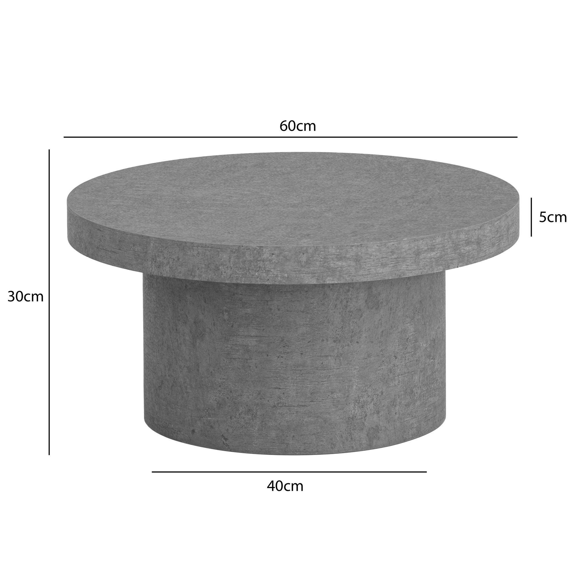 FineBuy Couchtisch 60x60x30 cm Sofatisch Modern, Design Wohnzimmertisch Rund, Loungetisch in Pilz-Form, Kaffeetisch Beistelltisch Klein | Farbe: Schwarz