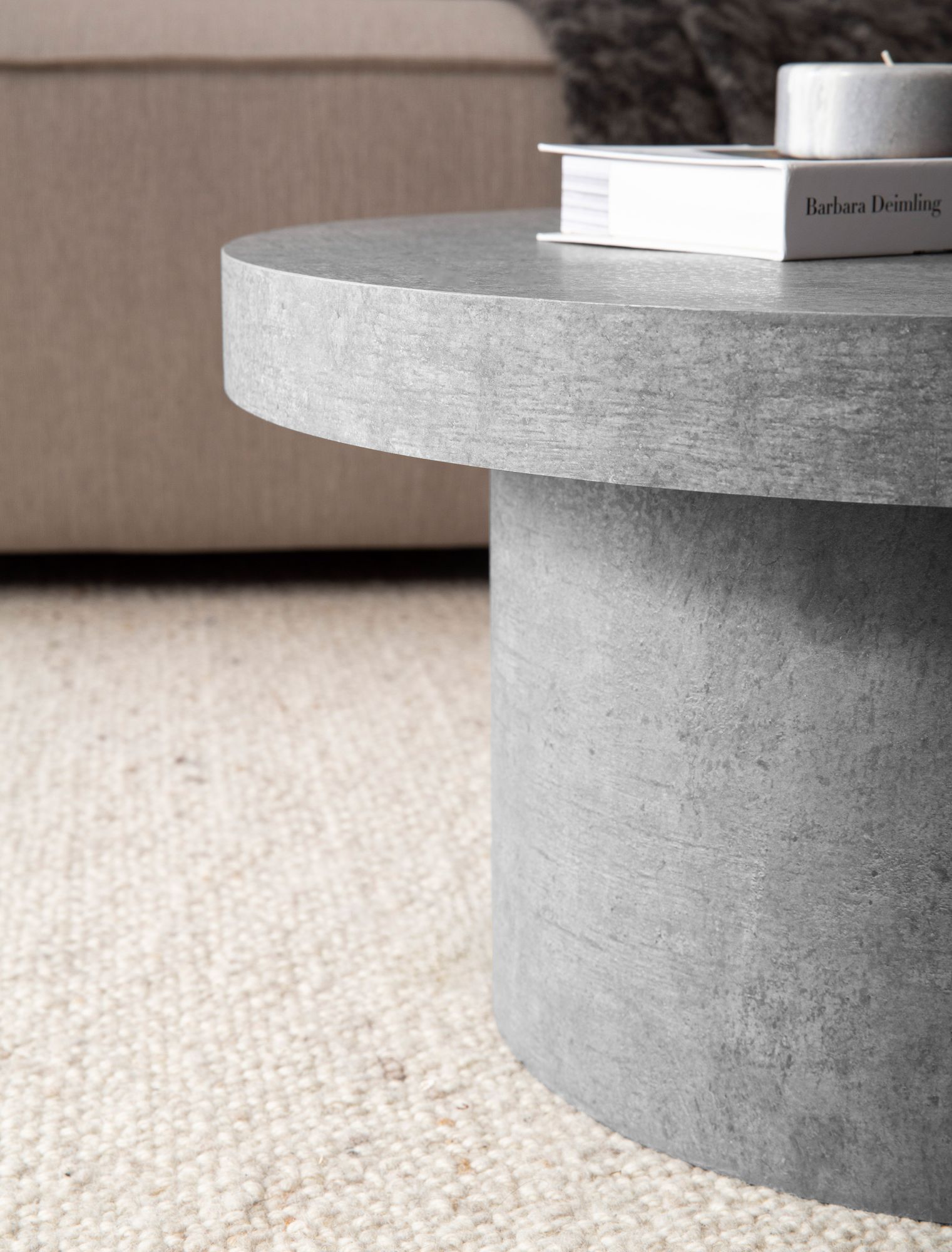 FineBuy Couchtisch 60x60x30 cm Sofatisch Modern, Design Wohnzimmertisch Rund, Loungetisch in Pilz-Form, Kaffeetisch Beistelltisch Klein | Farbe: Schwarz